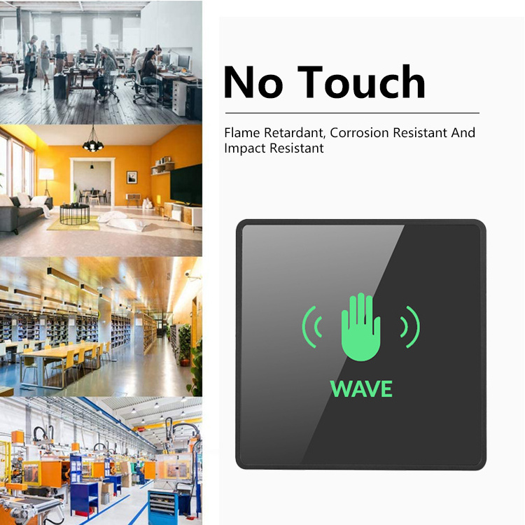 Wireless Wall Touchless Exit Release Hand Wave Motion Switch  Sliding Infrared Sensor Open Door Exit Button