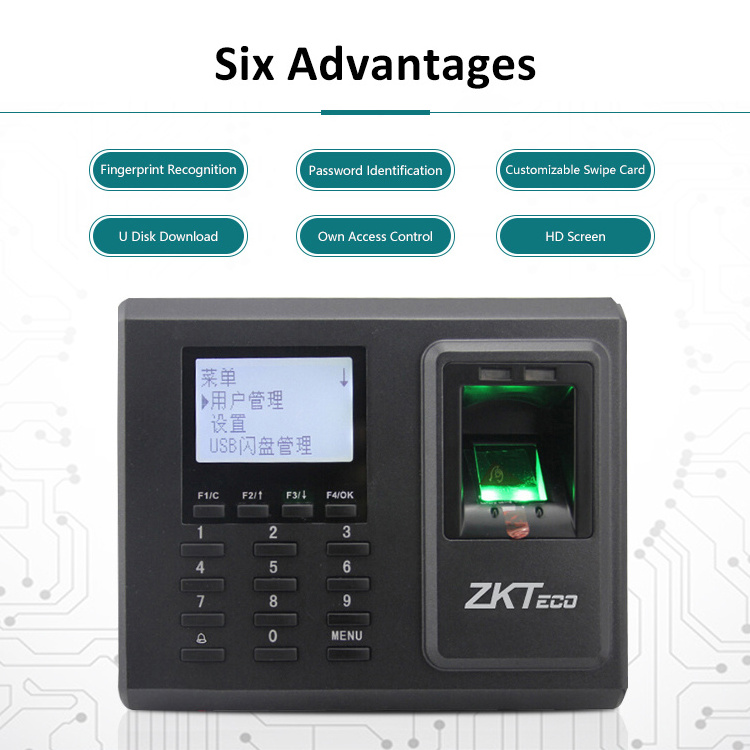 ZK F2 Free Sdk Employee Time Attendance System Biometric Fingerprint Scanner Time Attendance Machine Time Clock Fingerprint Wifi