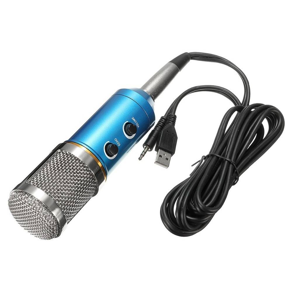 MK-F200TL Professional condenser Microphone For Computer Studio 3.5mm Wired Stand USB MIC For PC Karaoke Laptop Recording