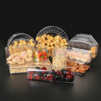 Clear candy box square cookie box all sizes PS hard plastic transparent cookie box packaging