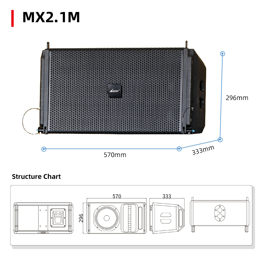 Lane MX2.1 Factory Price Professional Super Bass Portable PA Waterproof 18 inch Active Line Array Sound System Speaker