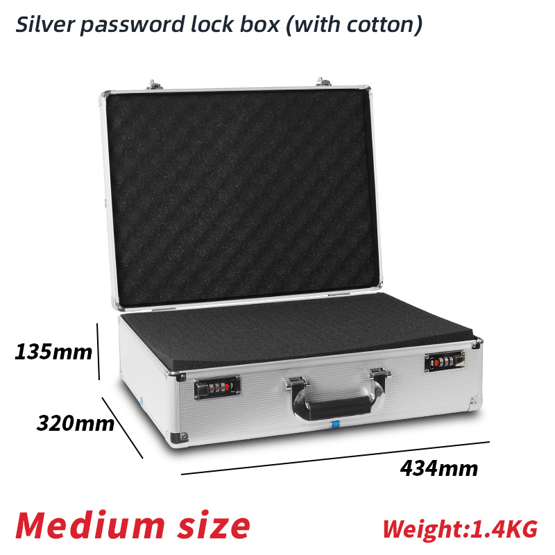 2021 OEM Silver Multifunctional -Sided Open Aluminum Hard Shell Gun Case with Carrying Handle Aluminum Case