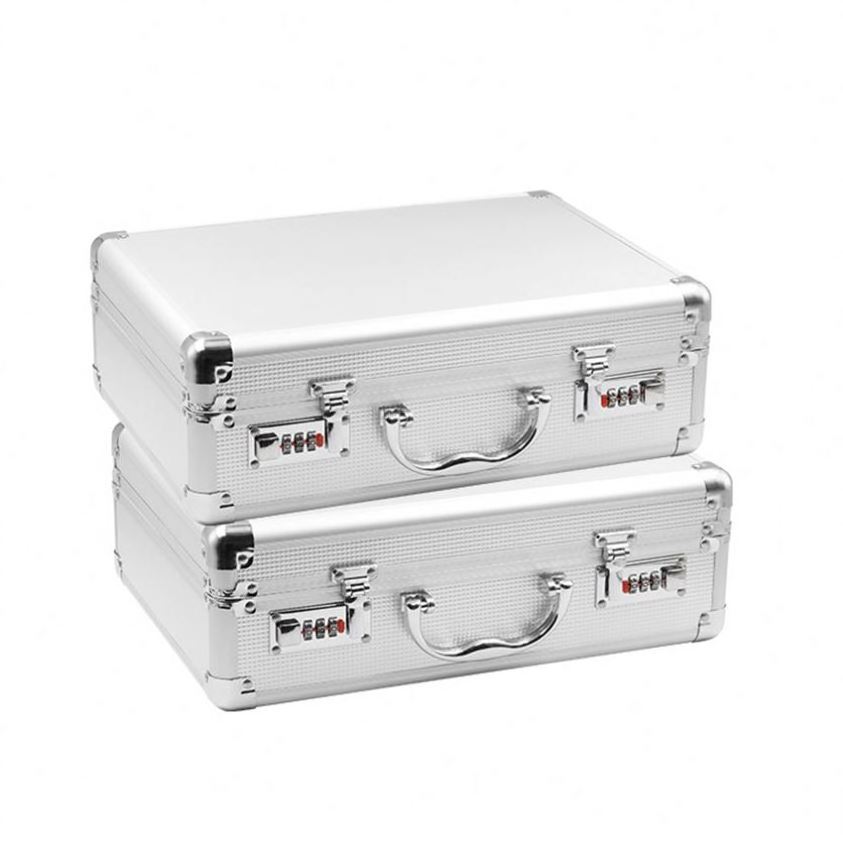 2021 OEM Silver Multifunctional -Sided Open Aluminum Hard Shell Gun Case with Carrying Handle Aluminum Case