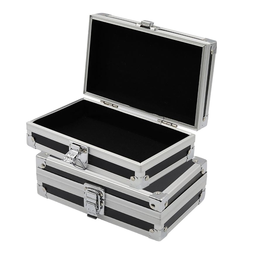 High Quality Small Vanity Aluminum Metal Suitcase Watch Box with EVA Foam Inside