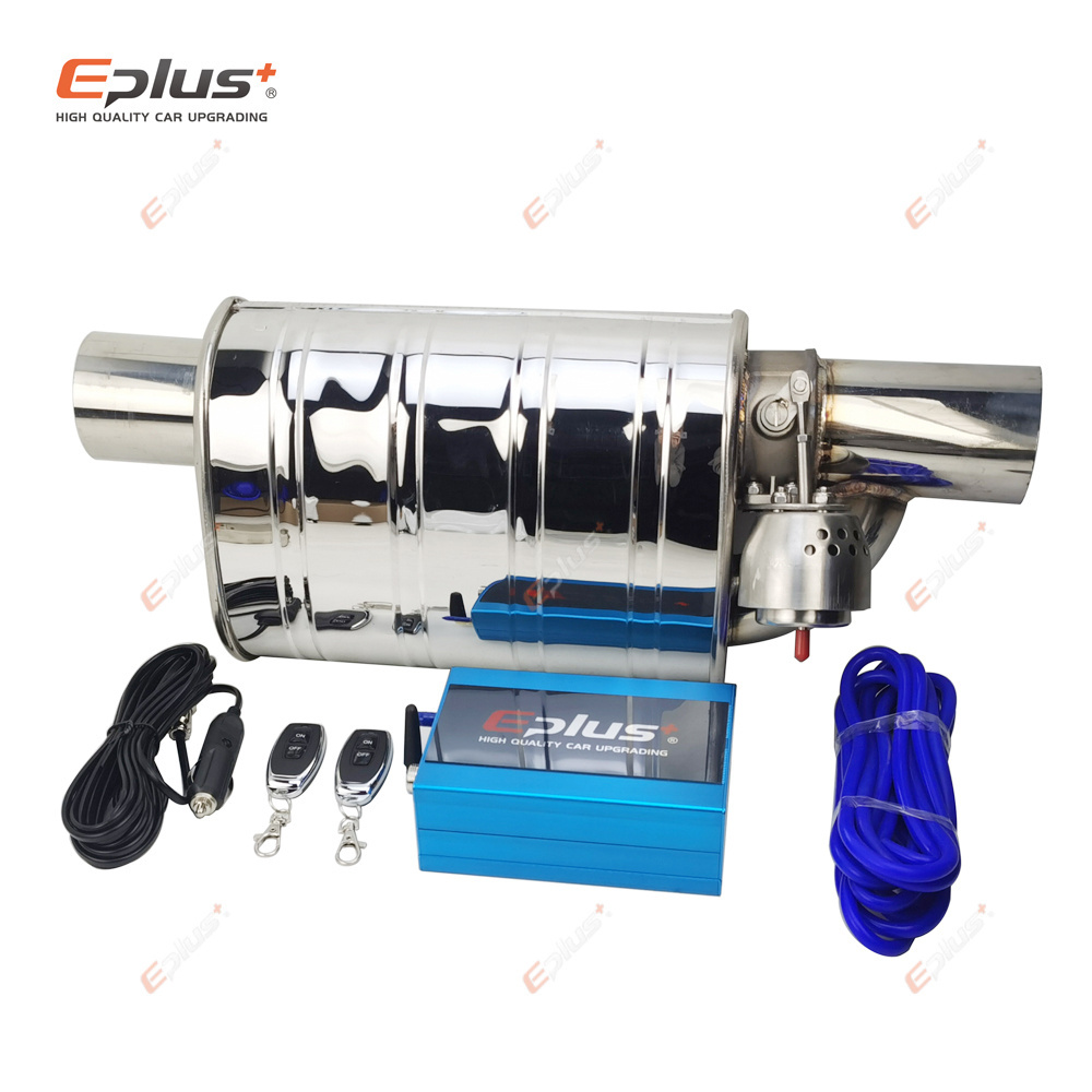 OEM EPLUS Car Modified Vacuum Exhaust Sounds Valve Drum Diameter 51Mm 63Mm 76Mm Luffler Stainless Steel Universal Exhaust Pipe