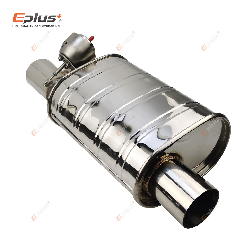 OEM EPLUS Car Modified Vacuum Exhaust Sounds Valve Drum Diameter 51Mm 63Mm 76Mm Luffler Stainless Steel Universal Exhaust Pipe