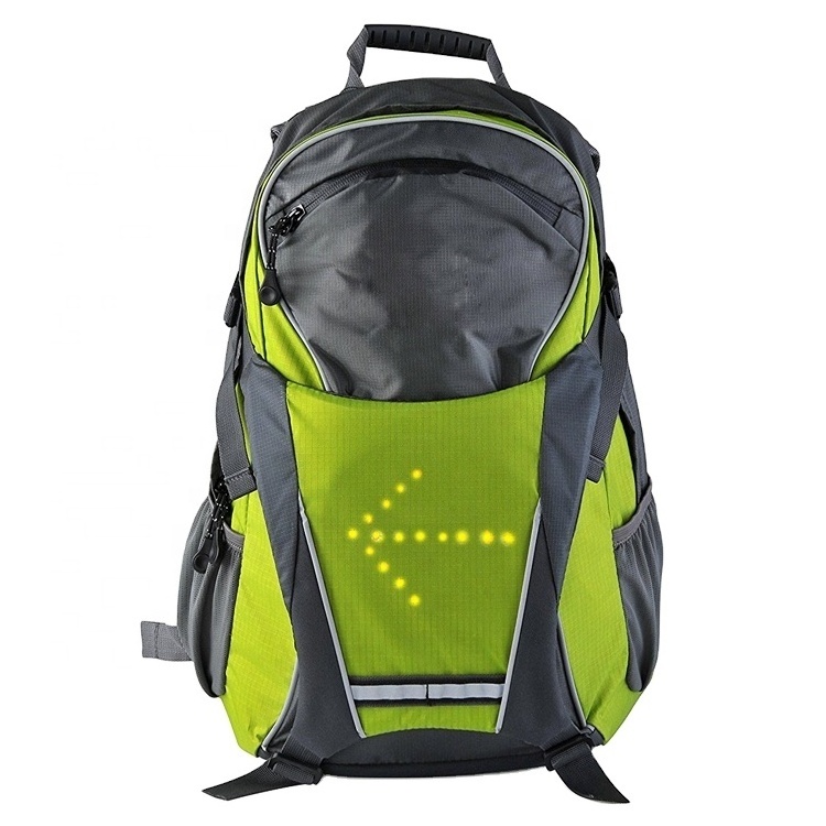 Wholesale night outdoor cycling safety turn signal LED reflective light smart display screen led bag backpack