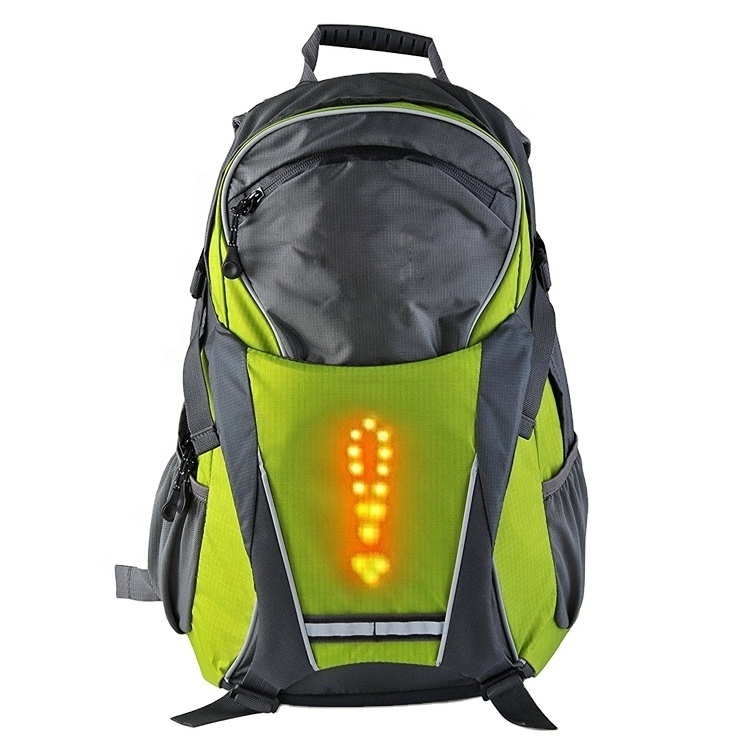 Wholesale night outdoor cycling safety turn signal LED reflective light smart display screen led bag backpack