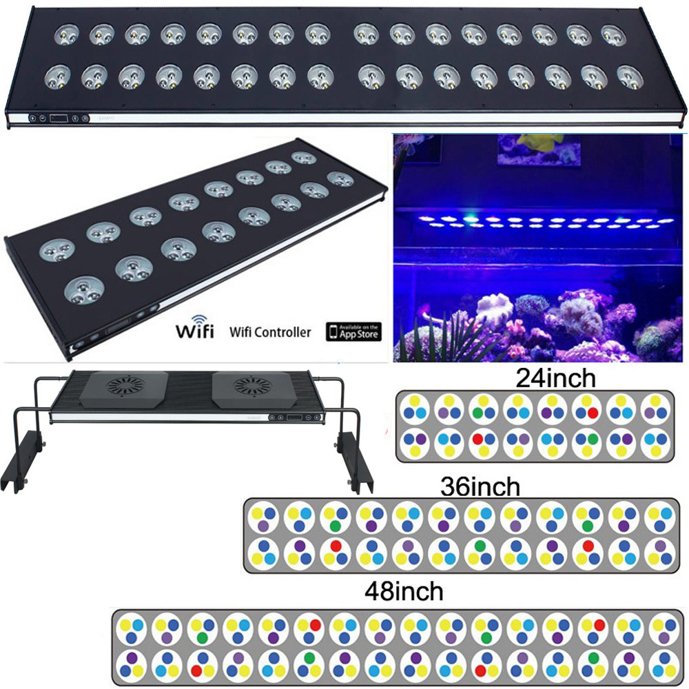 2023 Good Price Lamp Wifi App Control marine aquarium led lighting for coral reef fish tank 80W Can be Customized