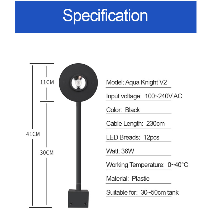 Spectra Aqua knight V2 aquarium LED light 36W program marine coral reef nona grow lighting saltwater sunrise light lamp