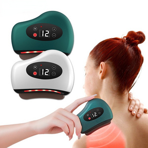 Custom Electric Face Massager Led Ems Microcurrent Scraping Massage Masajeador Gua Sha Facial Tool