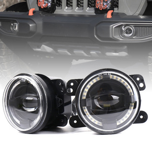 Auto Lighting System 4 Inch Led Fog Light 30W 12V LED Fog Lamp With White Halo DRL