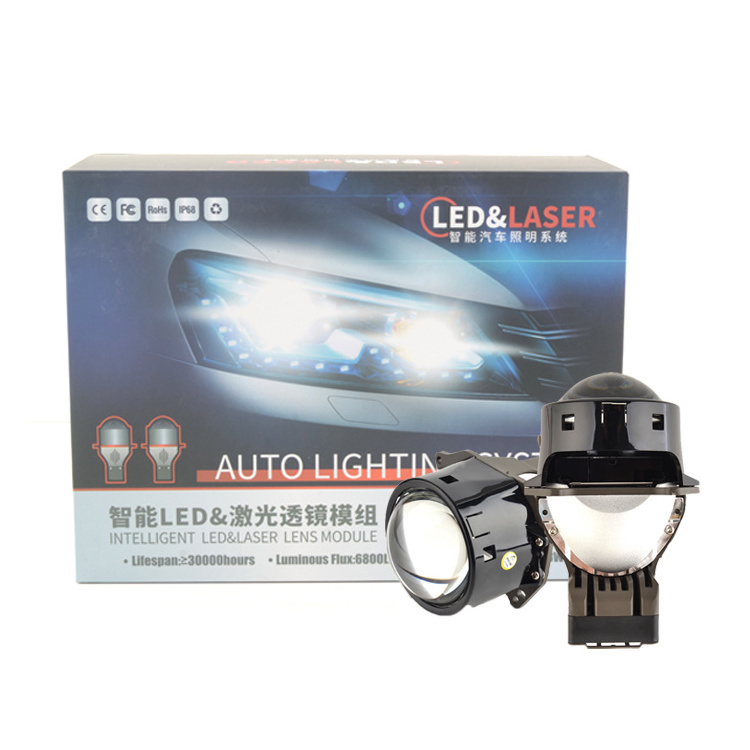 2024 new car projector lens led light 3 inch 130w 6000k high low beam super bright led projector lens upgrade led headlight