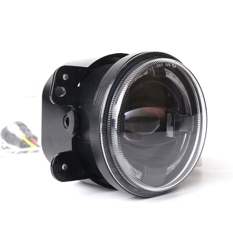 Auto Lighting System 4 Inch Led Fog Light 30W 12V LED Fog Lamp With White Halo DRL