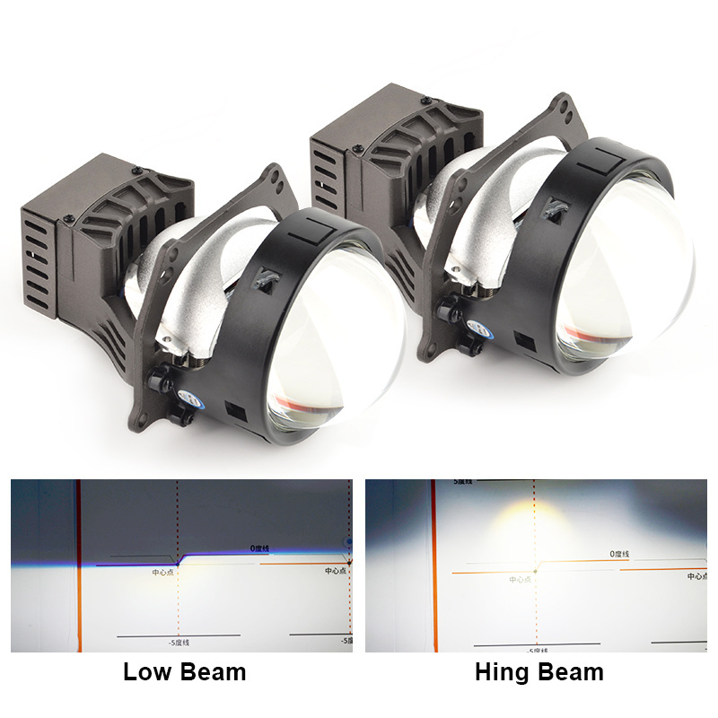 2024 led auto lighting system led lens projector car led headlight 100w 10000lm 6500k 3 inch bi led projector lens