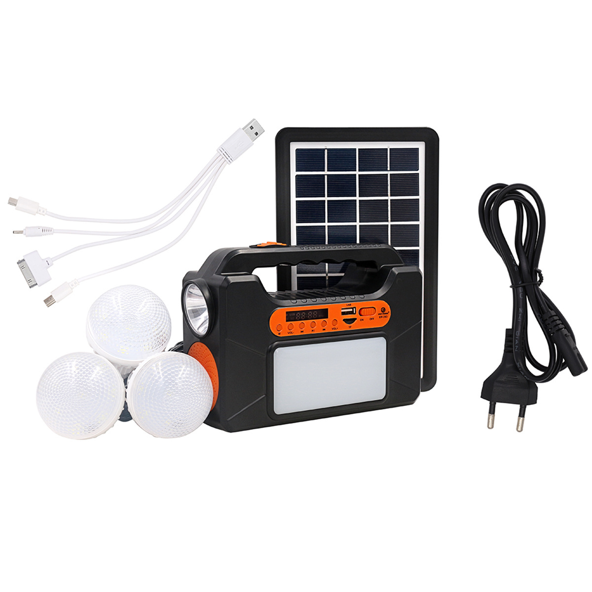 New Design Portable Solar Power System Bluetooth Speaker and Lighting Function  Electric Solar Generator System