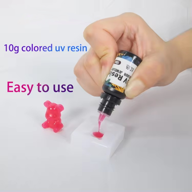 UV Resin Colored Diamond Glitter Transparent Odorless UV Light Curing Ultraviolet Cure Resin Glue for Small art or Jewlery