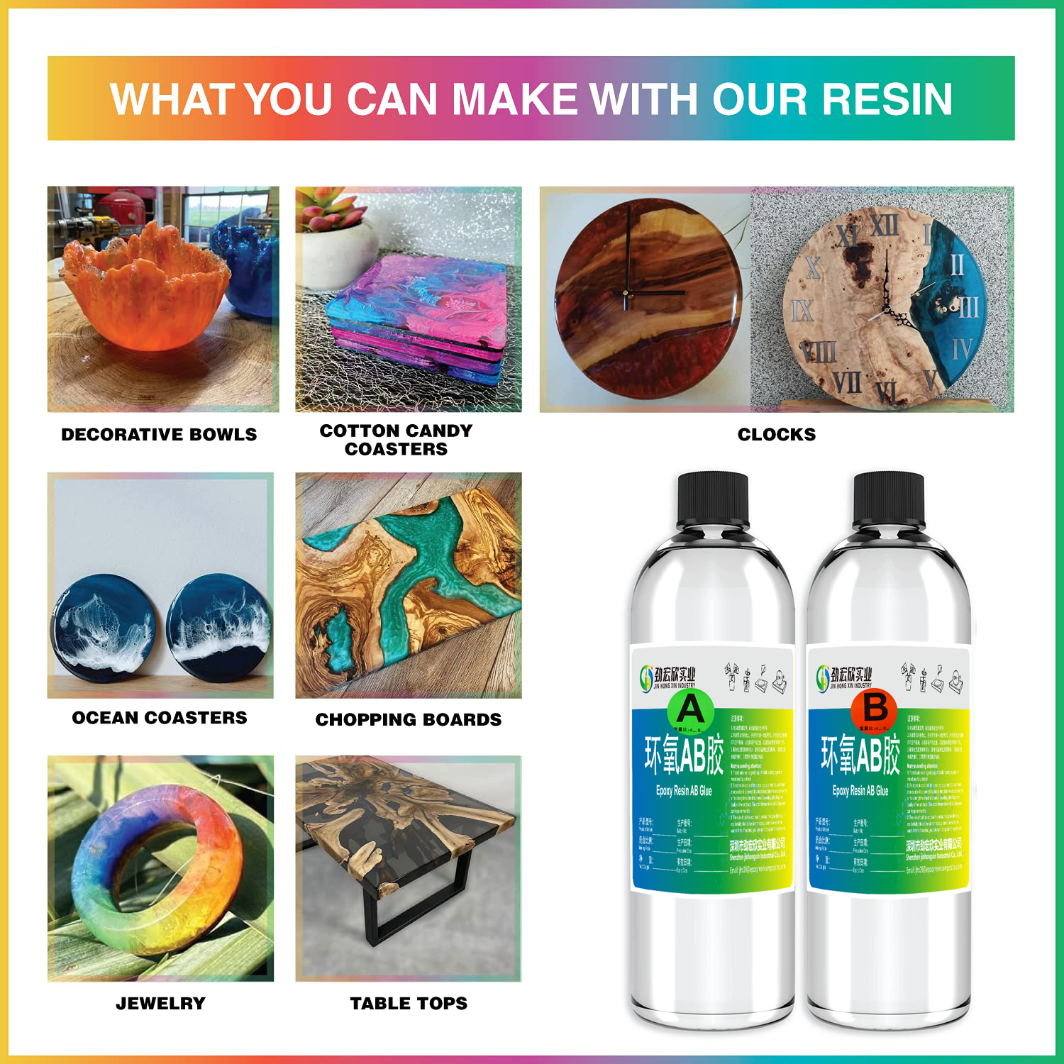 Easy Mix 1:1 Resin Epoxy for Beginners Kit Crystal Clear Casting and Coating Epoxy Resin for Jewelry Making, Art, Crafts