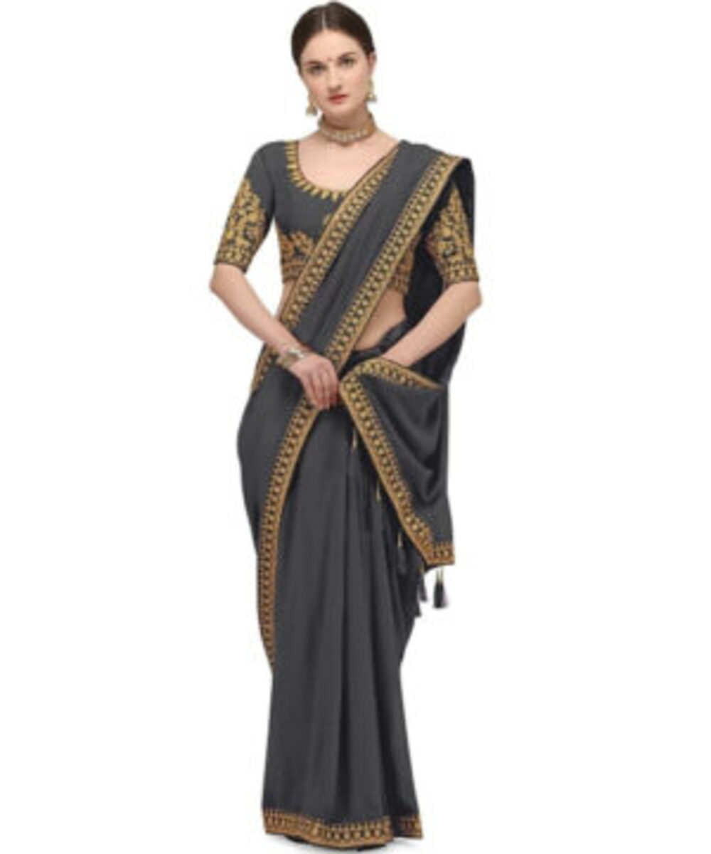 Rich Look Net Chiffon Sarees: Adorn Yourself in Embroidery Stone Work Hand Work Ruffle Tussle Sarees