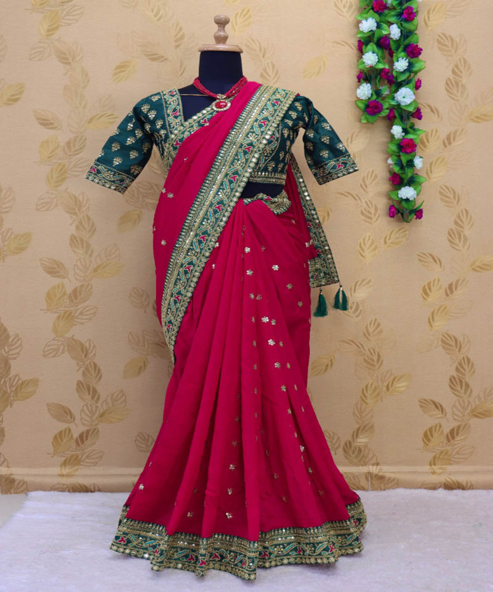 Look gorgeous in our net embroidery thread work sarees with printed unstitched blouse designs wholesale price