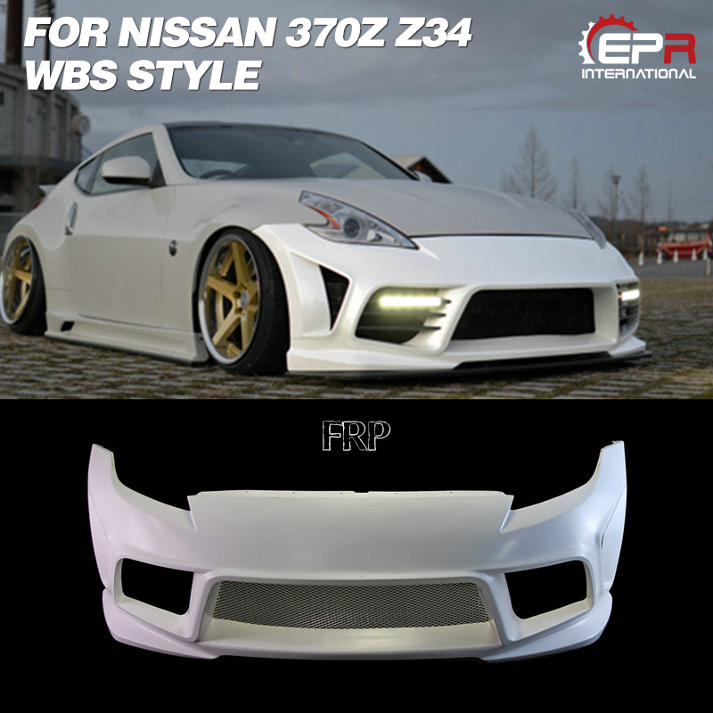 For  fiber glass car parts for 09 onwards 370Z Z34 WBS Style Front Bumper