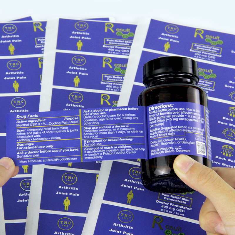 Custom  Plain Sticker Labels NEW Bottle Multi Layer Folding Booklet Cough Syrup Bottle Labels