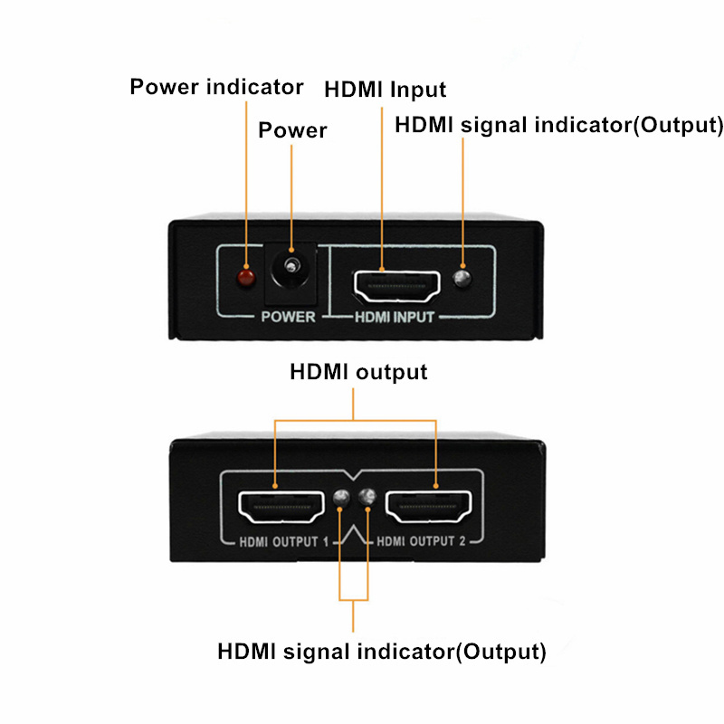 4K Ultra HD Video HD MI Splitter 1X2 HD Splitter 1 in 2 out Support 3D Audio Extractor Switch for PS4 PS5 Xbox Computer Smart TV