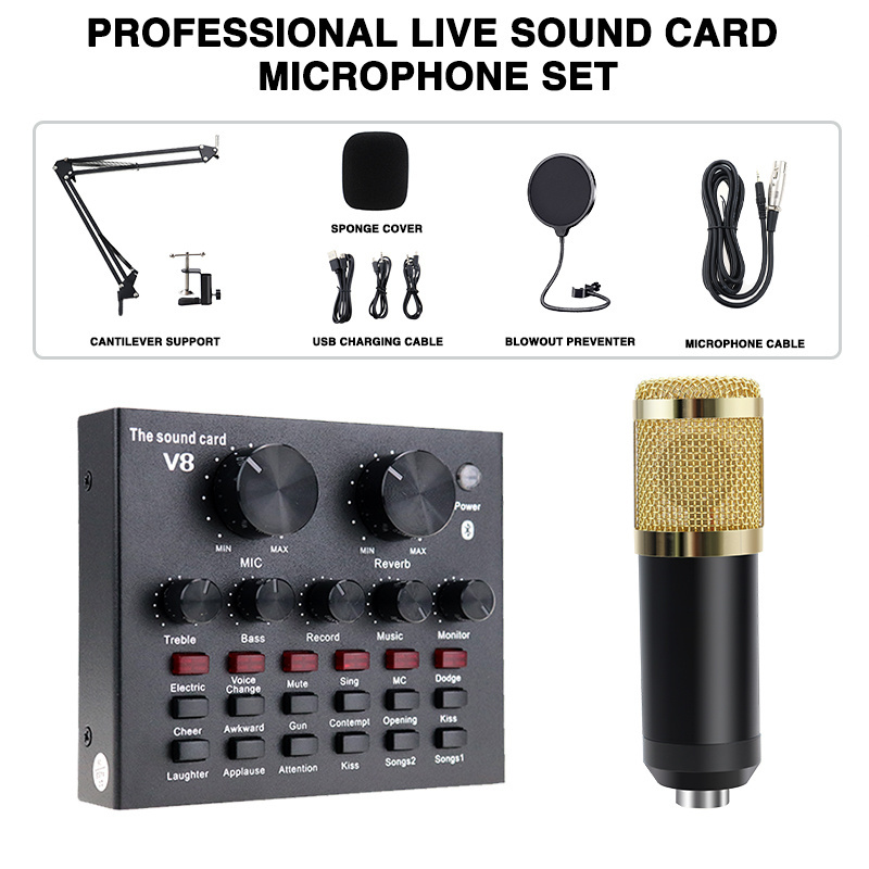 V8 sound card Factory patent products live broadcasting streaming equipment