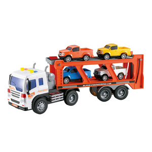 Hot sale 1 16 friction truck toy  friction toy vehicles container truck toys with 4 pcs mini trucks