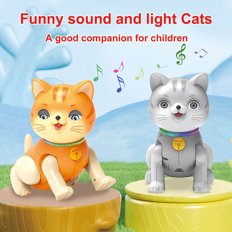 EPT Wholesale Electric Battery Operated Dancing Animal Toys Plastic Lighting Music Walking Educational Cat Toys for Kids