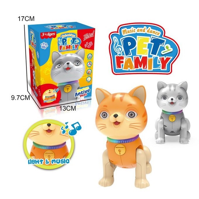 EPT Wholesale Electric Battery Operated Dancing Animal Toys Plastic Lighting Music Walking Educational Cat Toys for Kids