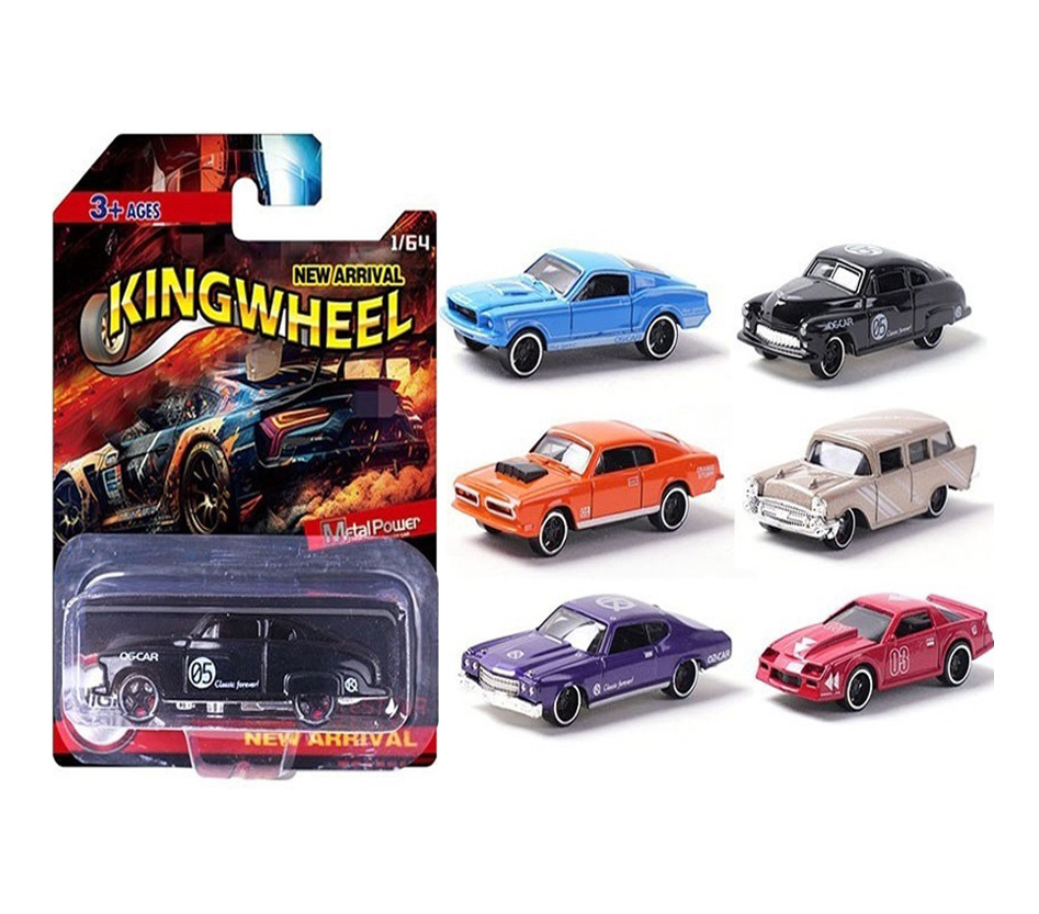 EPT Hot 6Pcs/Set King wheels 1:64 Scale Alloy Pull Back Diecast Toys Collection Vehicles Model Toys Car