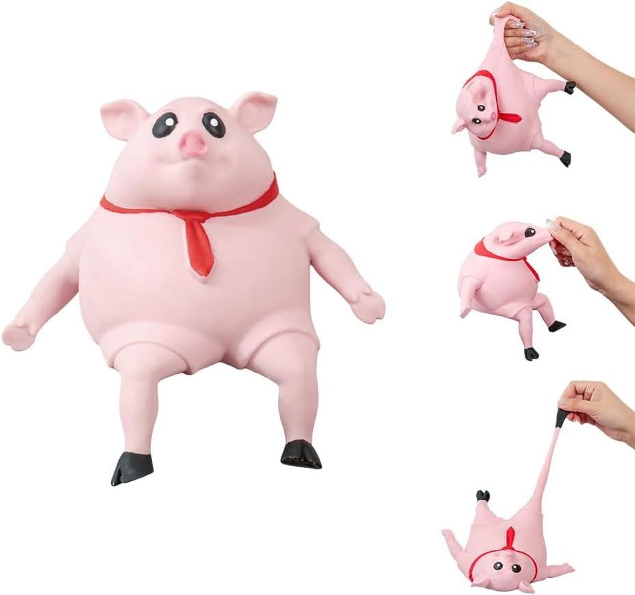 EPT Cute Anti Stress Kids Squishy Rubber Pig Squeeze Piggy  Anti Stress Decompression Toys Squeeze Pig