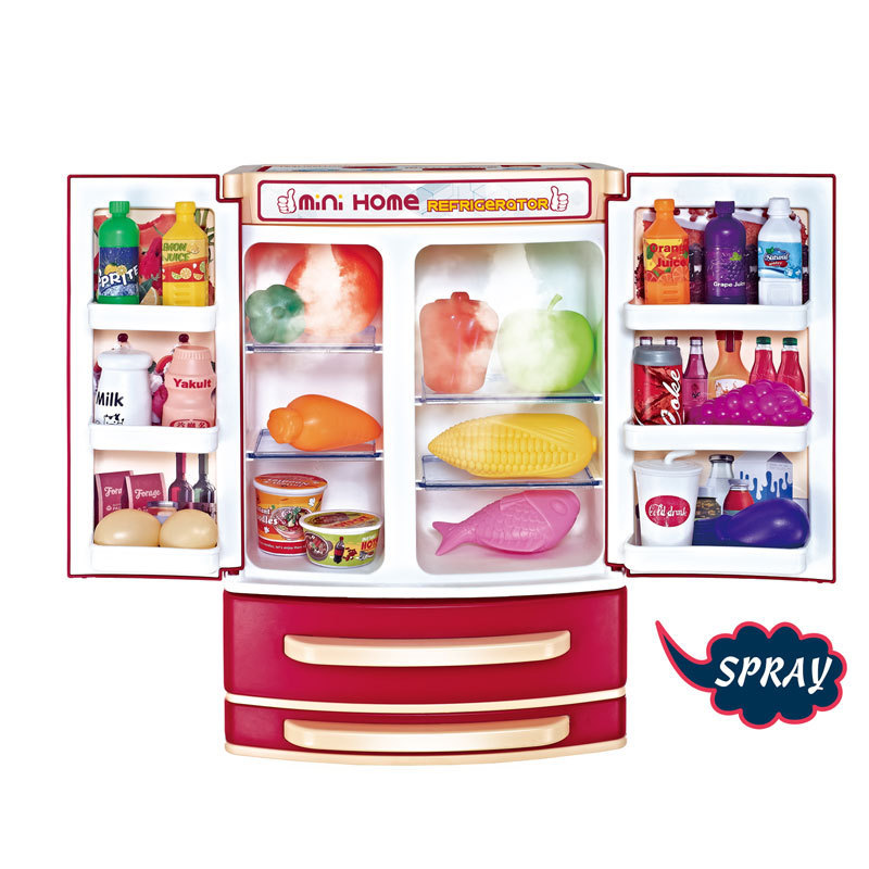 Simulation Kids Home Appliance Pretend Play Kitchen Toys Mini Mist Spray Refrigerator