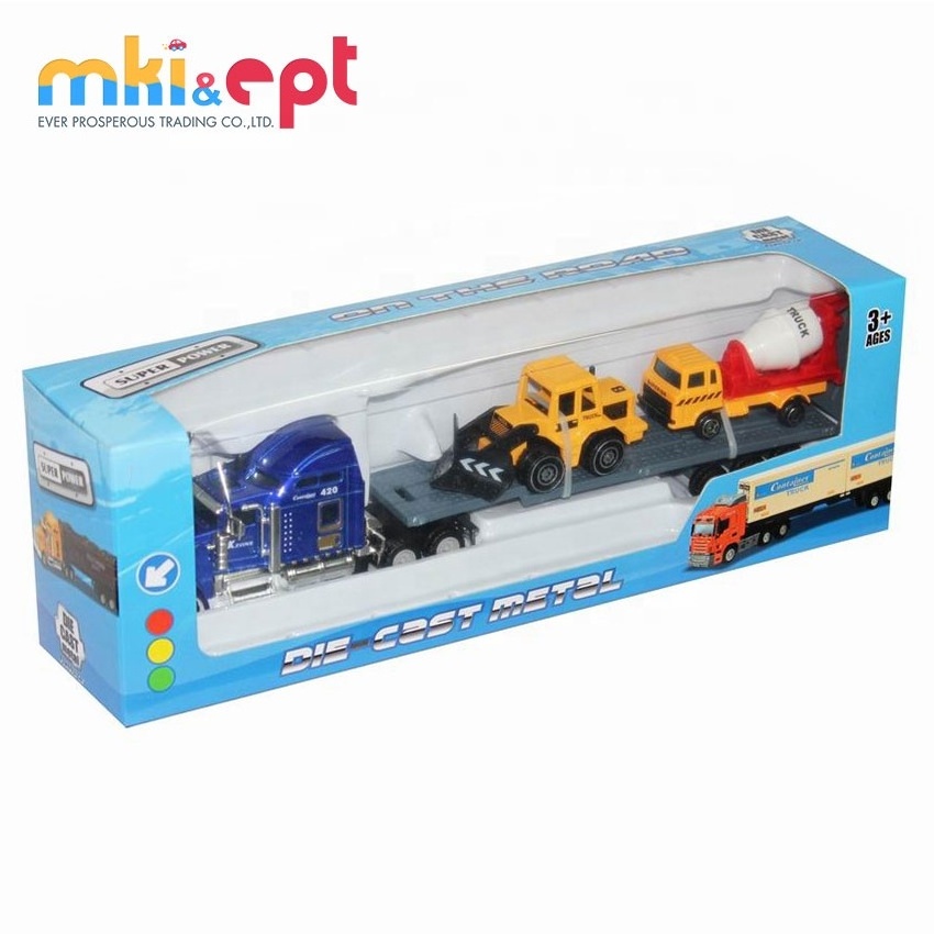 Hot selling kid 1:64 metal free-wheel container truck toy for sale