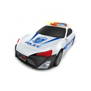 Ebay hot sale free wheel alloy police car toy with music and light