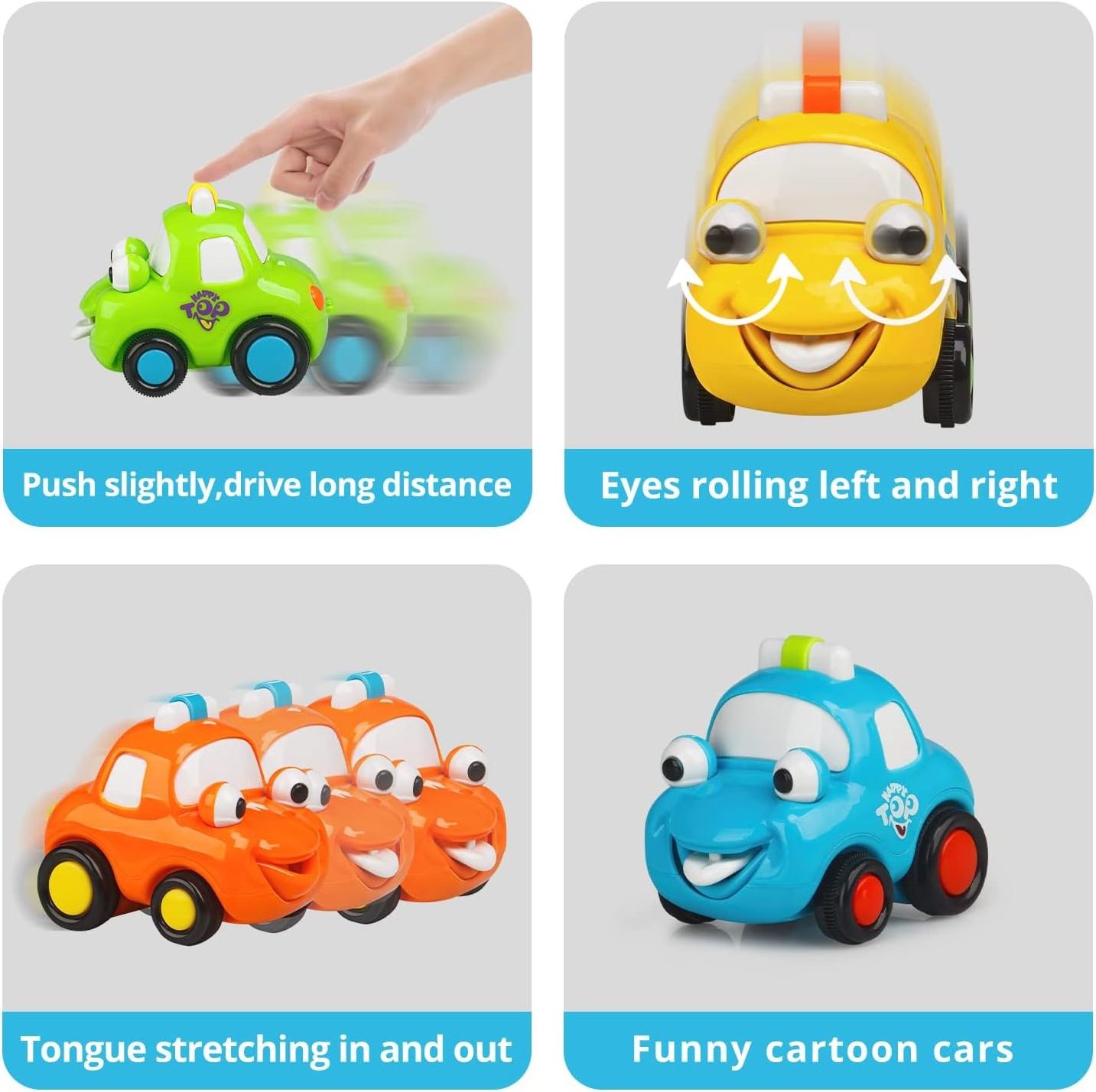 EPT Wholesale Baby Kids Small Toys Friction Toy Vehicle Push Cartoon Car Baby Toys for Toddler