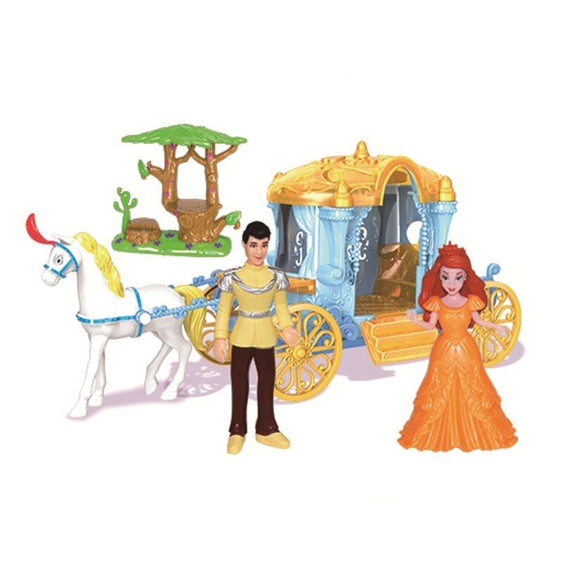 Girls Princess cinderella and prince carriage toy with light and music