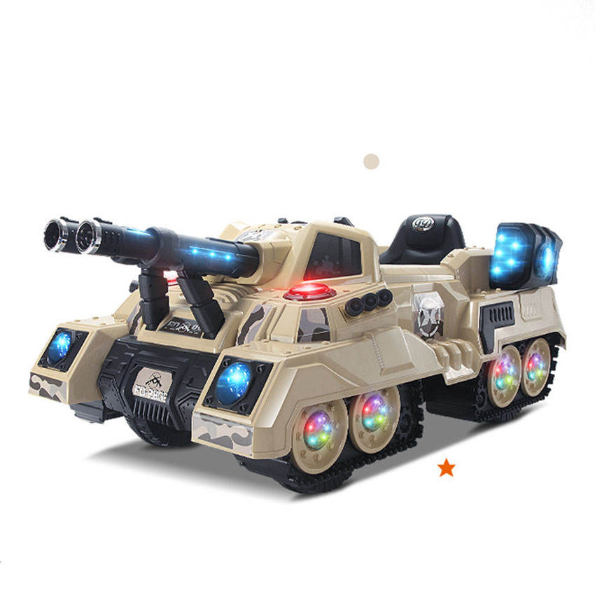 EPT Music Light Cool Ride On Kids Car 2.4G Remote Control Toy Army Tanks Military Rc Plastic Sets Ride On Army Tank For Kids