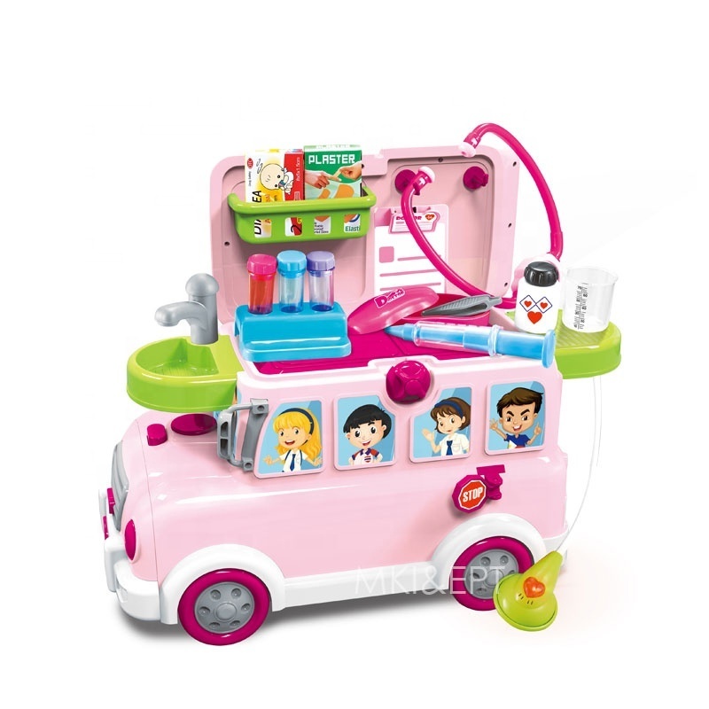 EPT Top sale kitchen toy play set plastic toy fast food bus