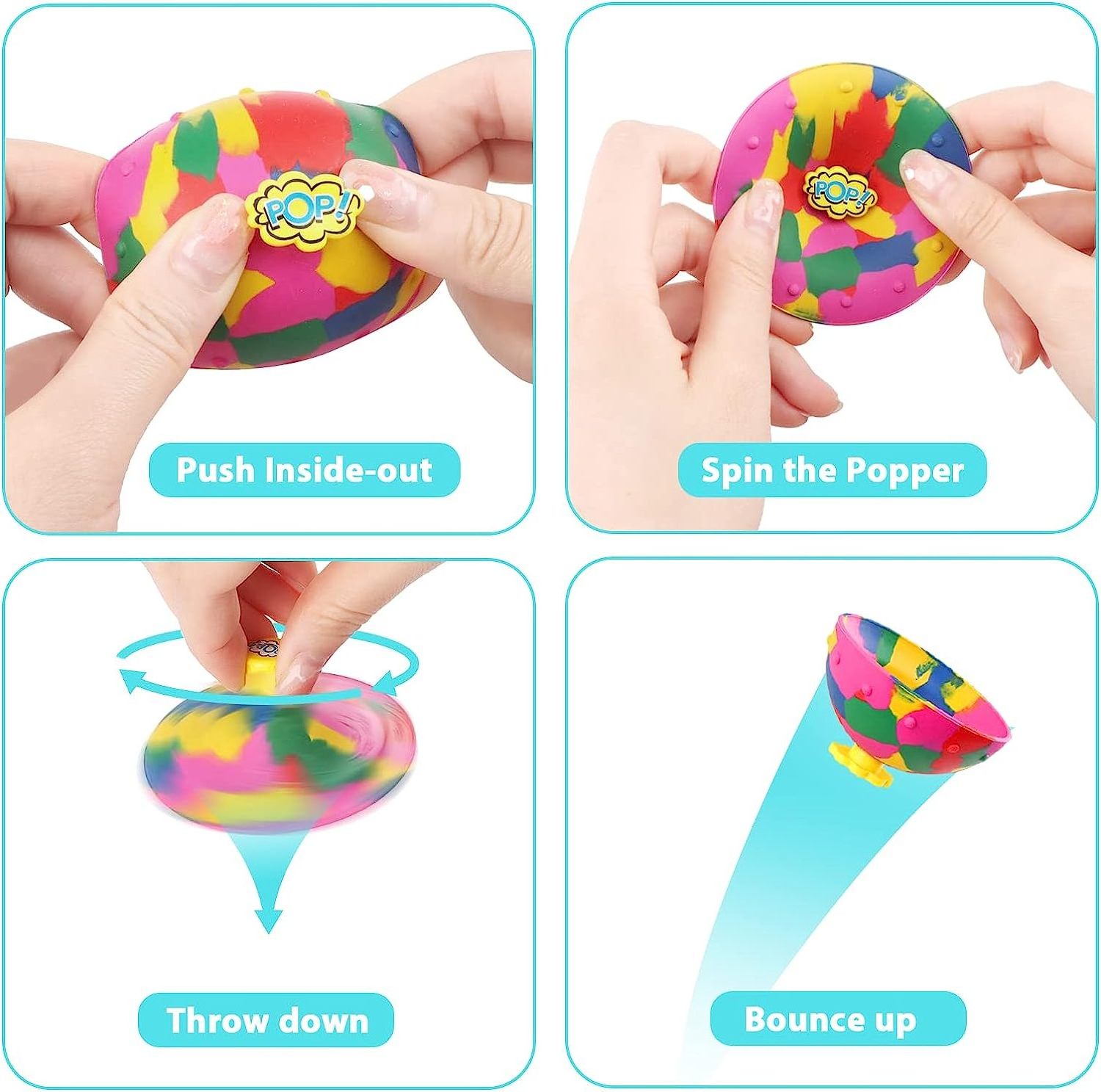 EPT 2023 New Custom Bouncing Bowl Hip Hop Jumping Pop Spinner Novel Fidget Toy