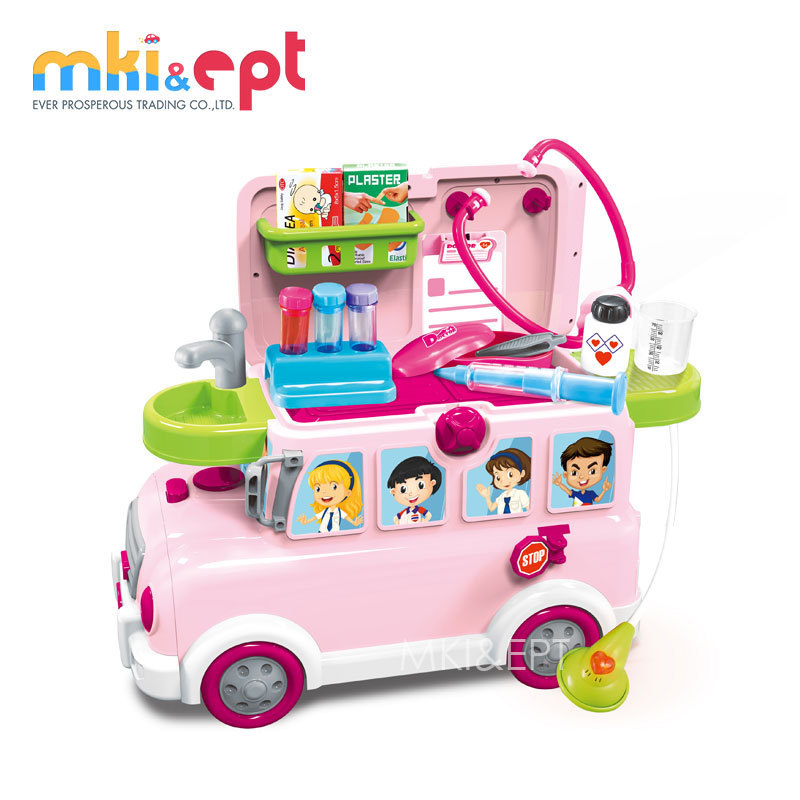 EPT Top sale kitchen toy play set plastic toy fast food bus