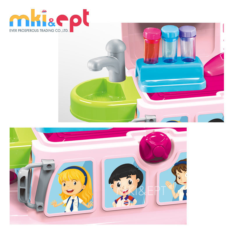 EPT Top sale kitchen toy play set plastic toy fast food bus