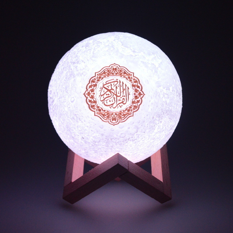 Blue tooth-compatible Speakers Wireless Muslim Night Light Quran BT speakers 3D Moon With APP control Speaekr Touch Lamp