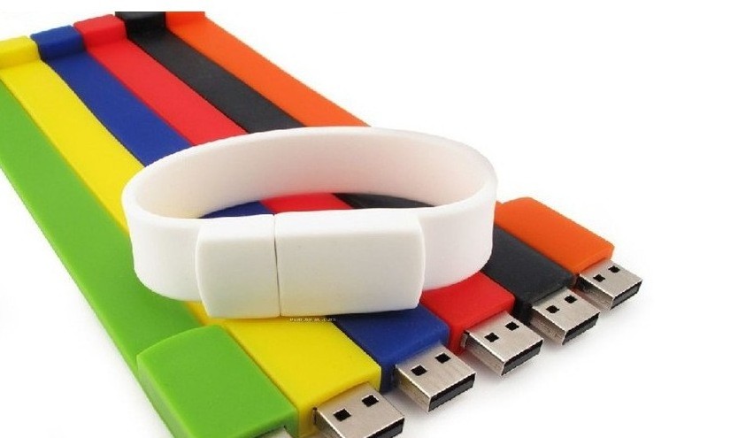 Colorful Silicone Bracelet Wrist Watch USB Flash Drive For Promotion