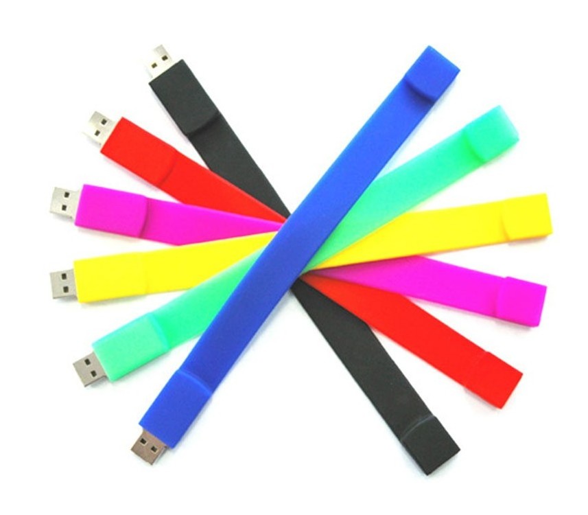 Colorful Silicone Bracelet Wrist Watch USB Flash Drive For Promotion