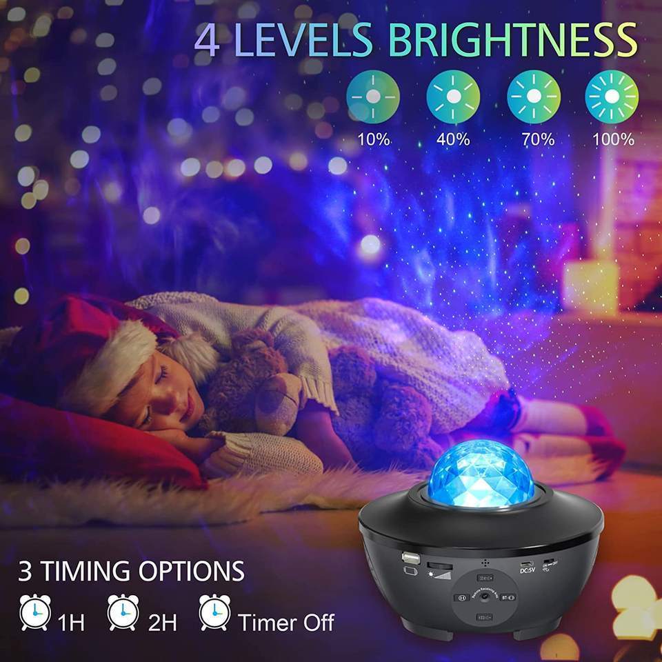 Smart Star Projector Lamp Children Bedroom Led Night Light Baby Lamp Rotating Star Lamp Speaker