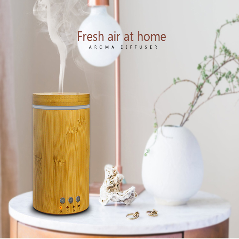 Real wood Cool Mist Humidifier 150ml Ultrasonic bamboo electric Diffuser for Bedroom