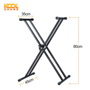 Kool Sound Easy Folding Black Music Double X Keyboard Stand