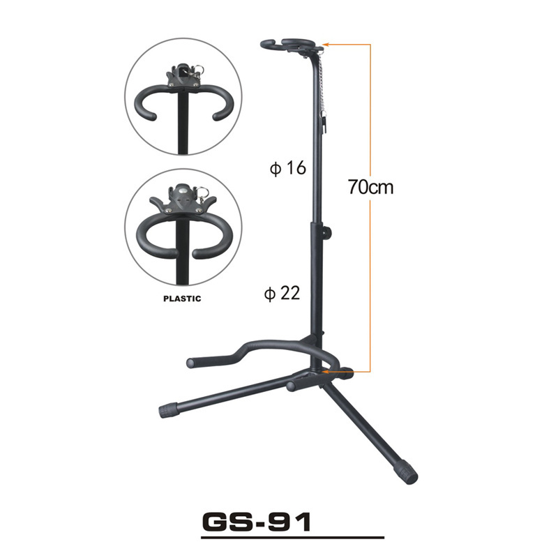 Guitar Stand Floor for Acoustic Electric Classical Guitars Bass Banjo Height Adjustable Guitar Tripod Stand Black